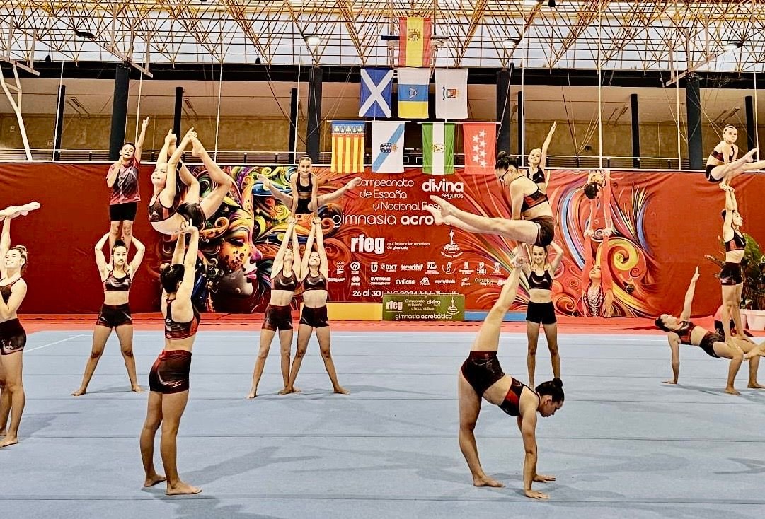 La gimnasia acrobática se afianza en Tenerife con la organización del XX Campeonato de España y Nacional Base 2024