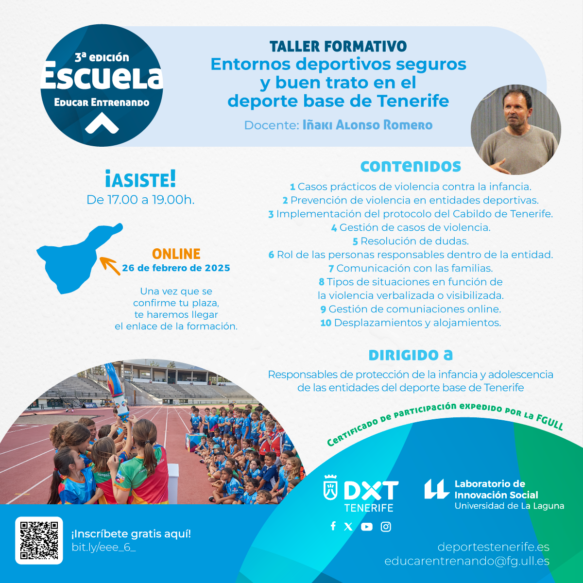 Taller formativo Entornos Deportivos Seguros y Buen Trato en el Deporte Base de Tenerife