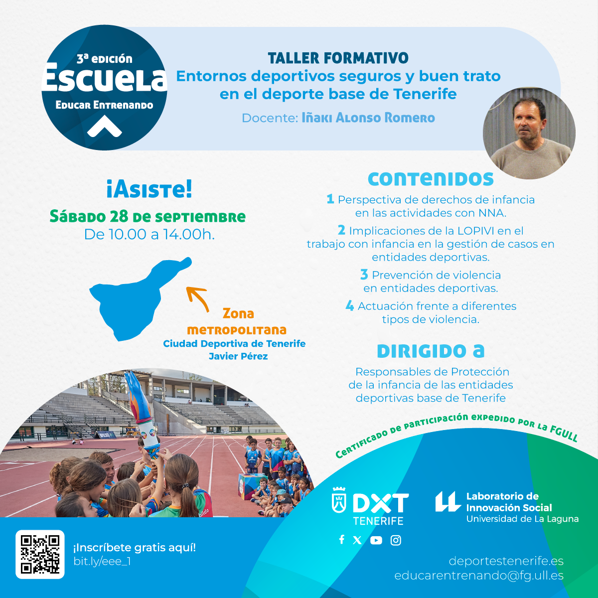 Taller formativo Entornos deportivos seguros y buen trato en el deporte base de Tenerife