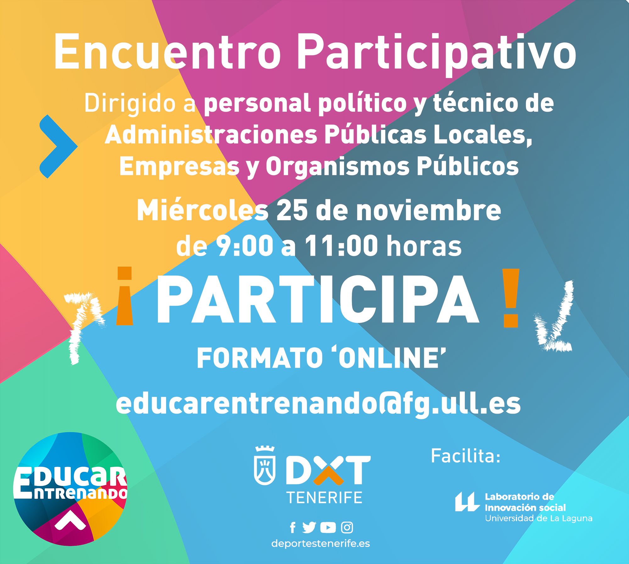 Los Encuentros Participativos del Programa Educar Entrenando organizan una jornada específica para Administraciones Públicas