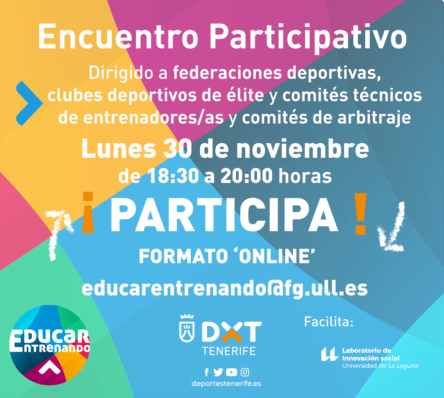 Federaciones deportivas, clubes de élite, comités técnicos de entrenadores/as y comités de árbitros invitadas a participar en el Encuentro Participativo del Programa Educar Entrenando del próximo lunes