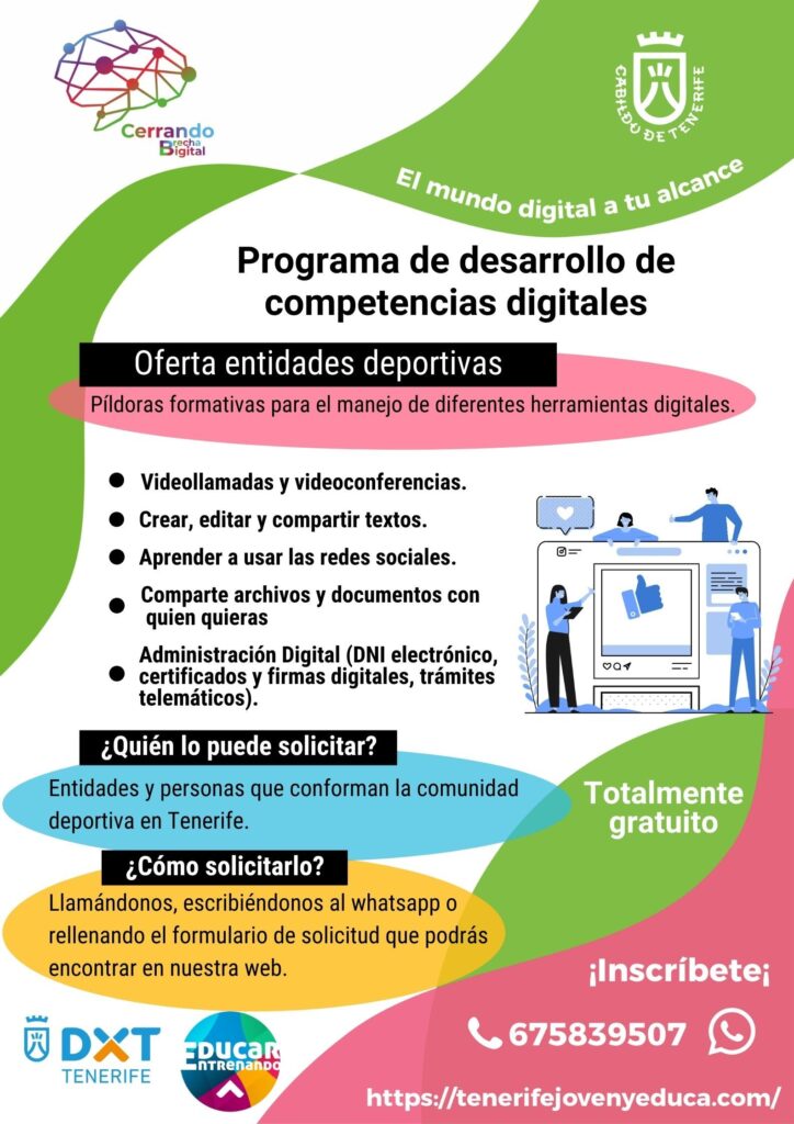 El Área de Deportes ofrece formación en materia de herramientas digitales a la comunidad deportiva tinerfeña