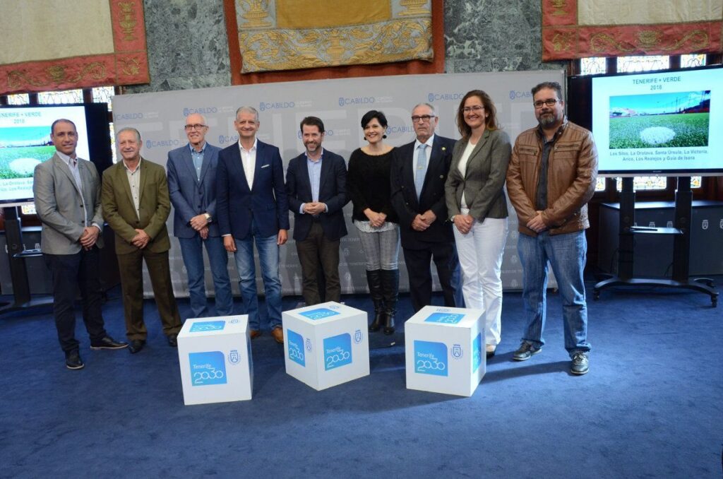 El Cabildo y siete ayuntamientos invertirán 1,4 millones de euros en renovar el césped de los campos de fútbol