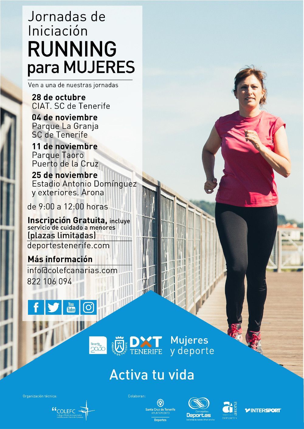 El Cabildo organiza las jornadas de Iniciación al Running para fomentar la actividad física entre las mujeres