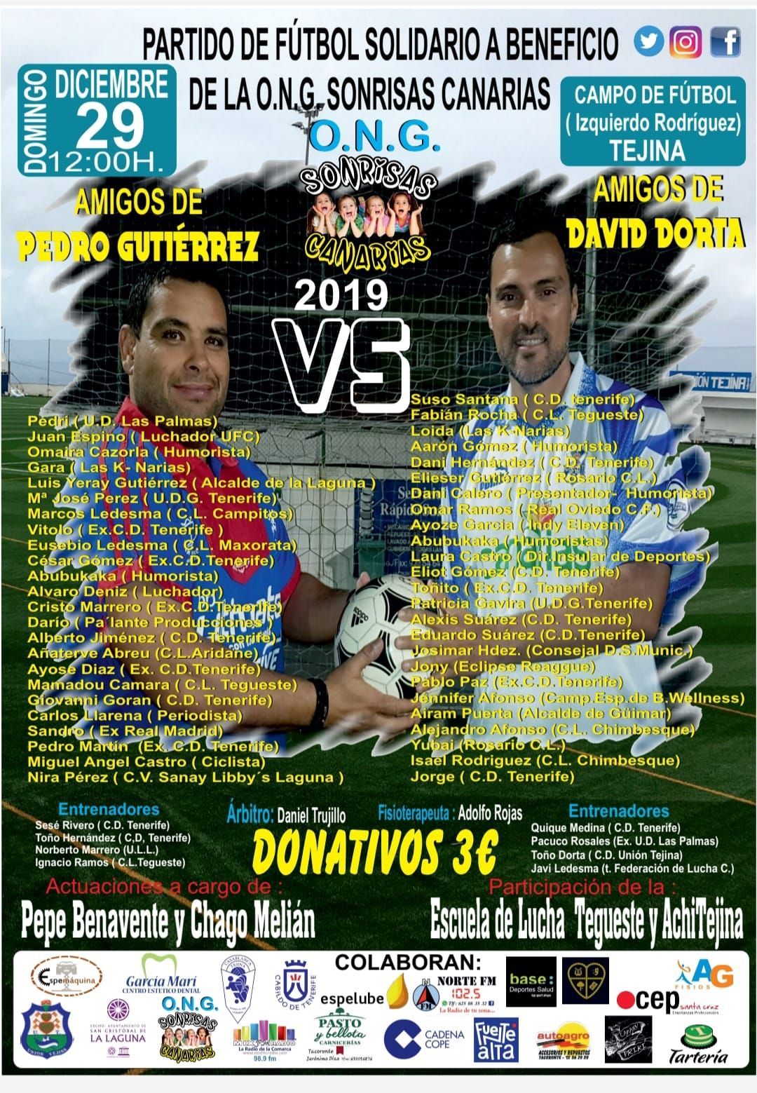 Partido solidario a beneficio de Sonrisas Canarias
