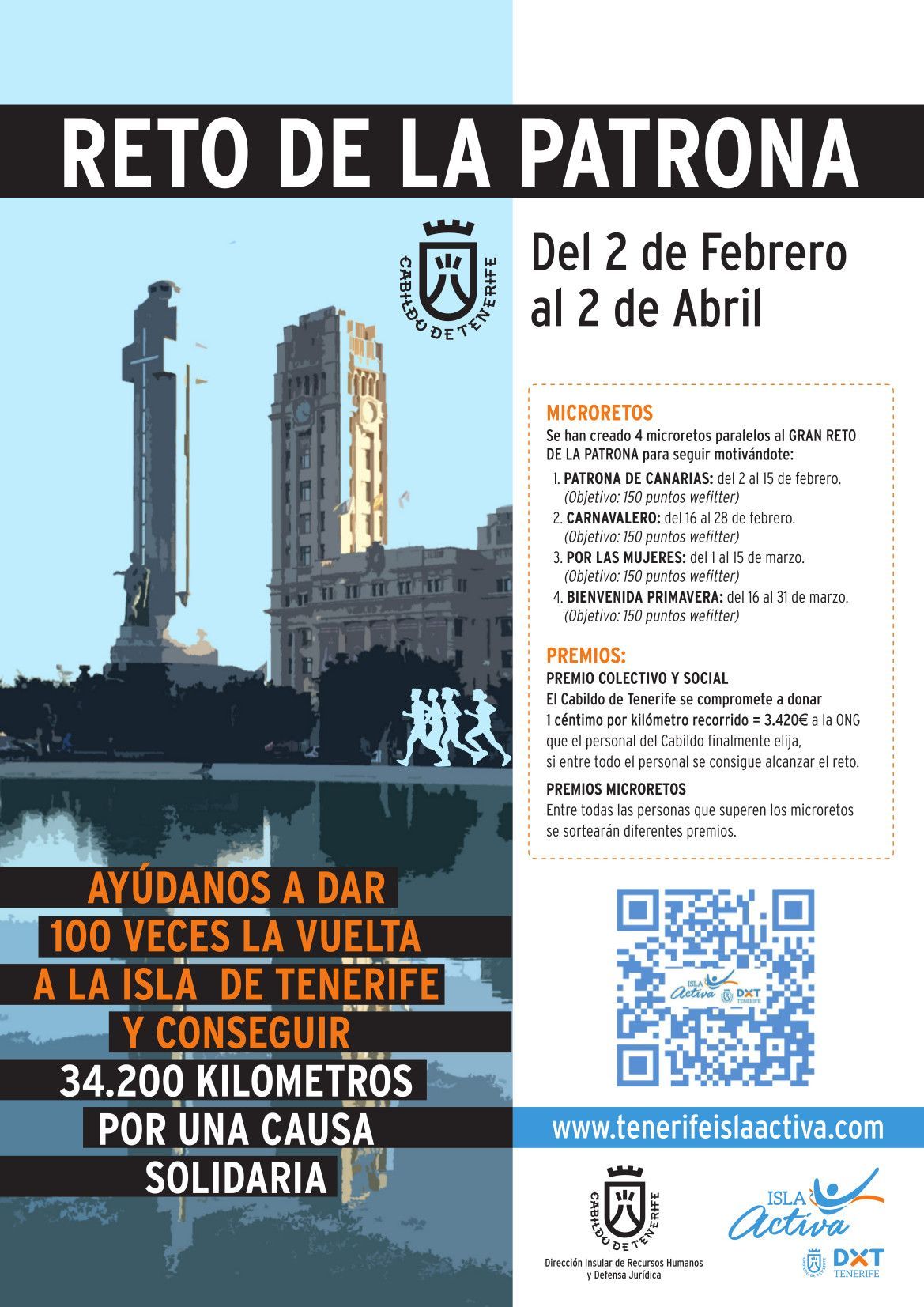 El Cabildo pone en marcha entre su personal el reto solidario La Patrona, que propone dar 100 vueltas a la Isla