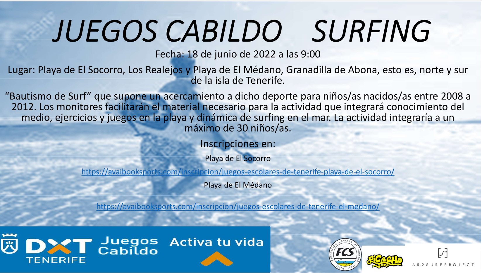 Jornada de Surf en los XXXV Juegos Cabildo Jornada de Surf en los XXXV Juegos Cabildo