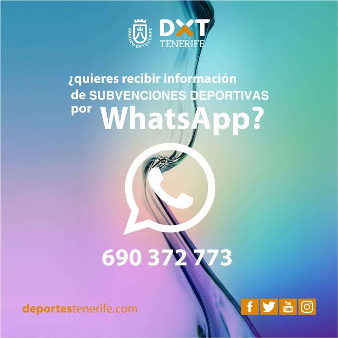 El Cabildo pone en marcha un canal de difusión de las subvenciones deportivas a través de Whatsapp